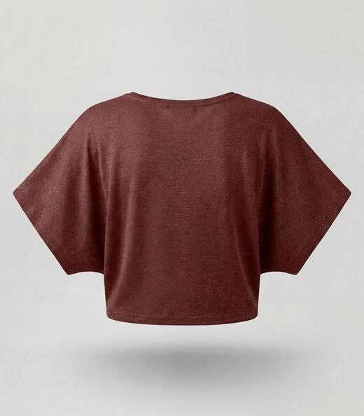 Blusa Feminina Manga Curta Infinita Cor Marrom