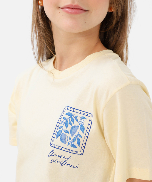 Camiseta Juvenil Estampa Limão Marisa Tam 10 a 16 Amarelo