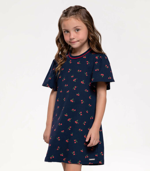 Vestido Infantil Em Moletinho Trick Nick Azul