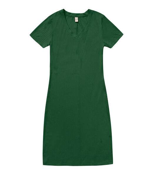 Vestido Feminino Em Ribana Canelada Rovitex Verde