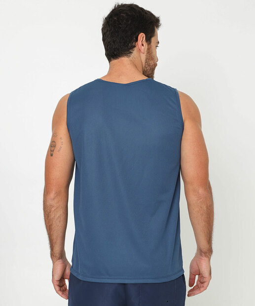 Regata Masculina Fitness Estampada MR Azul
