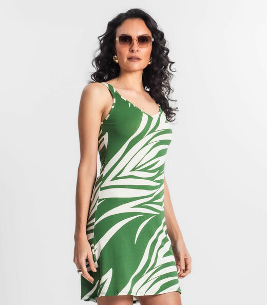 Vestido Estampado Rovitex Branco