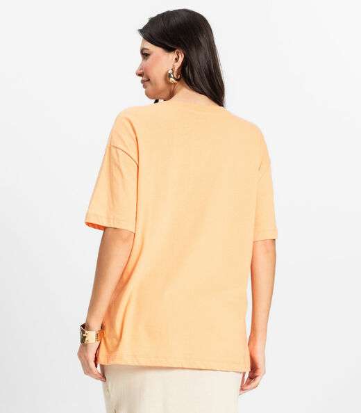 Camiseta Feminina em Meia Malha Rovitex Laranja
