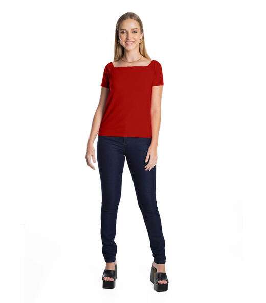 Blusa Feminina Canelada Infinita Cor Vermelho