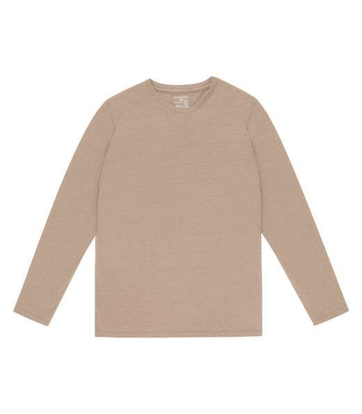 Camiseta Masculina Manga Longa Básica Diametro Marrom