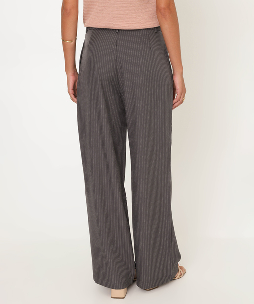 Calça Feminina Reta Alfaiataria Marisa Cinza