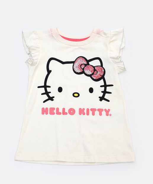 Image_Camiseta Infantil Hello Kitty Paetês Tam 1 a 3 Off White