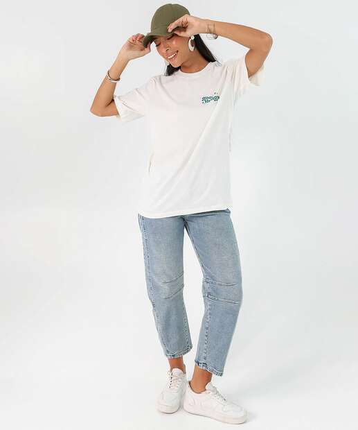 Image_Calça Jeans Barrel Feminina Bolsos Sawary Azul