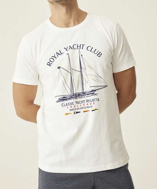 Camiseta Masculina Estampa Frontal Manga Curta MR
