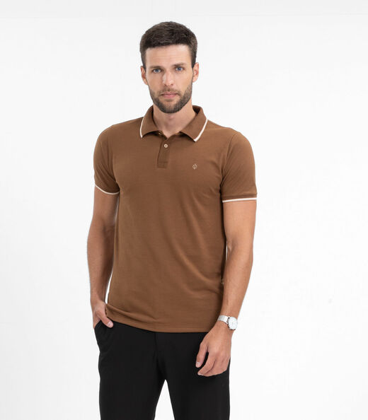 Camisa Polo Masculina Diametro Marrom