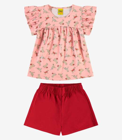 Image_Conjunto Infantil Blusa Com Shorts Rovi Kids Rosa