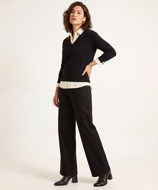Image_Calça Wide Leg Pantalona Feminina Sarja Sawary
