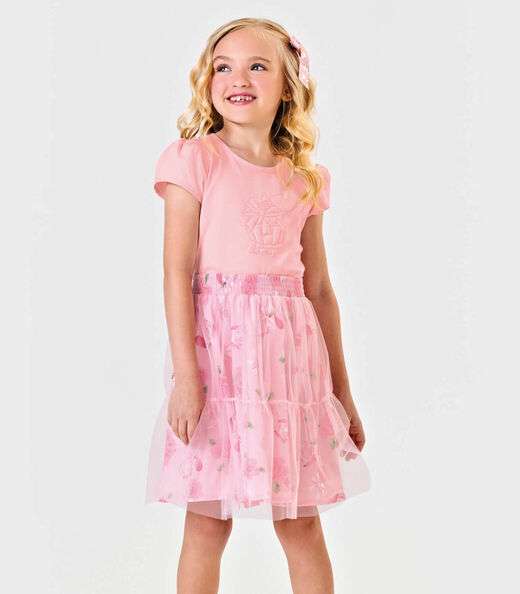 Image_Conjunto Menina Blusa Com Saia Tule Trick Nick Rosa