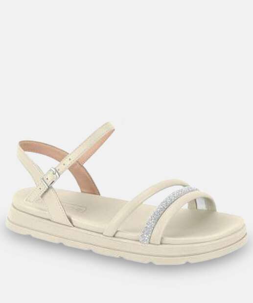 Image_Sandália Feminina Rasteira Strass Moleca Off White