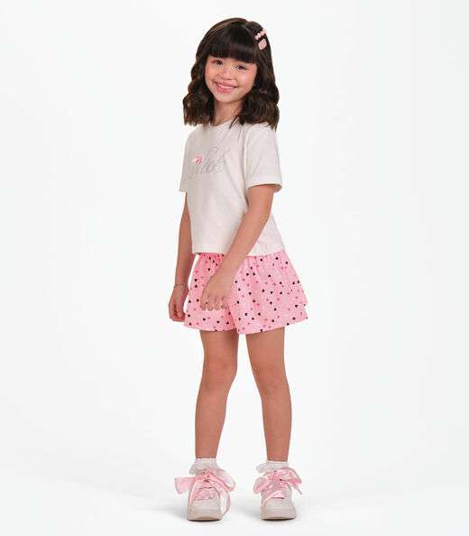 Conjunto Blusa com Shorts Menina Trick Nick Rosa