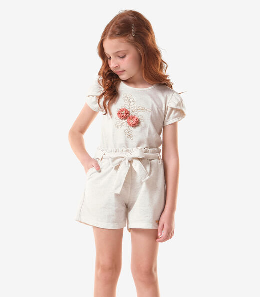 Image_Shorts Infantil Feminino Moletinho Trick Nick Bege