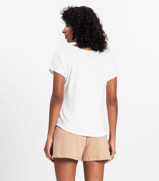 Blusa Feminina Viscotorcion Rovitex Branco