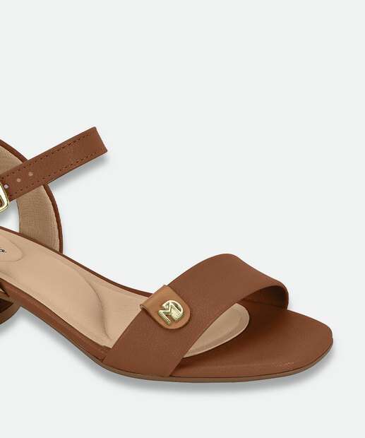 Sandália Feminina Salto Grosso Modare Marrom