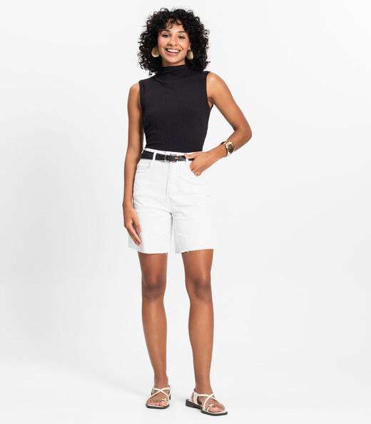 Blusa em Ribana Canelada Rovitex Preto