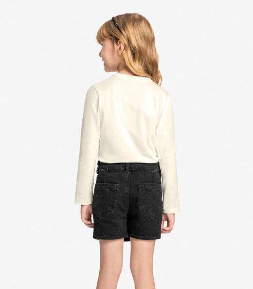 Conjunto Blusa com Shorts Saia Jeans Trick Nick Bege