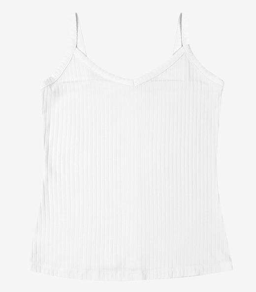 Blusa Básica de Alça Feminina Rovitex Branco