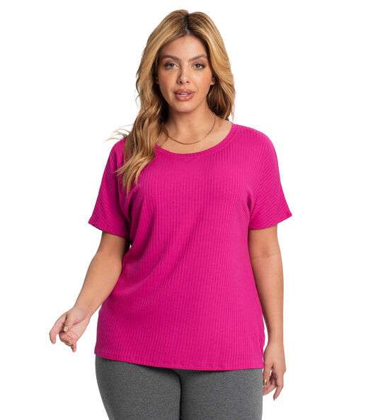 Blusa Feminina Plus Size Ribana Secret Glam Rosa