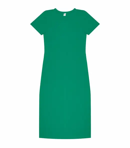 Vestido Midi Ribana Canelada Básico Rovitex Verde