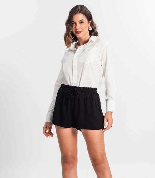 Shorts Feminino De Viscose Select Preto