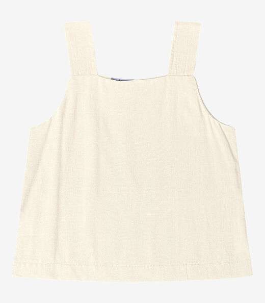 Regata Feminina Em Linho Endless Bege