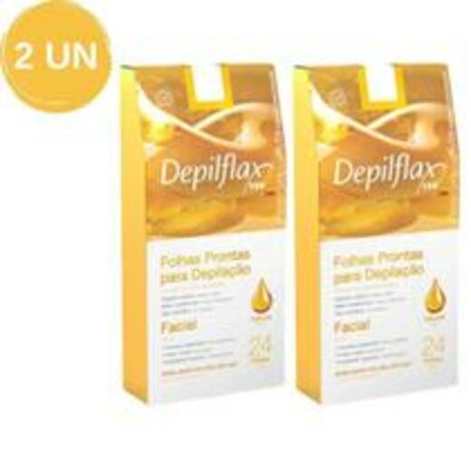 Image_Kit C/ 2 Caixas De Folhas Para Depilação Facial Natural Depilflax C/24 Unid Cada