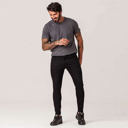 Image_Calça Super Skinny Preta Sarja Masculina Zune