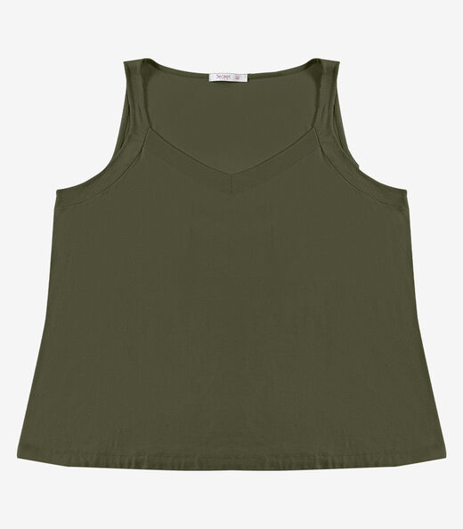 Image_Blusa De Alça Feminina Plus Size Secret Verde