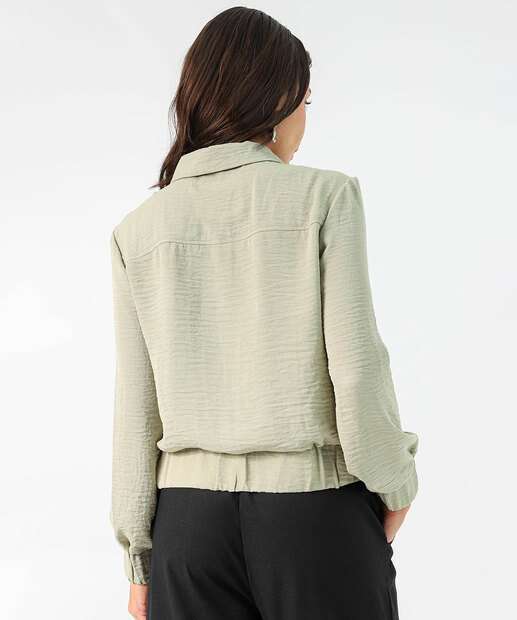 Jaqueta Feminina Bomber Bolsos Marisa Verde