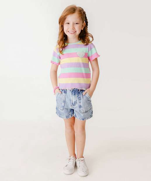 Blusa Infantil Listrada Canelada Marisa Tam 4 a 10