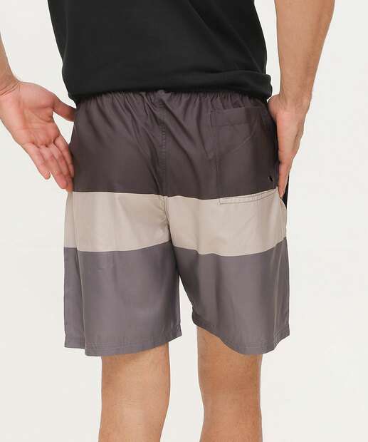 Bermuda Masculina Surf Listras Marisa Cinza