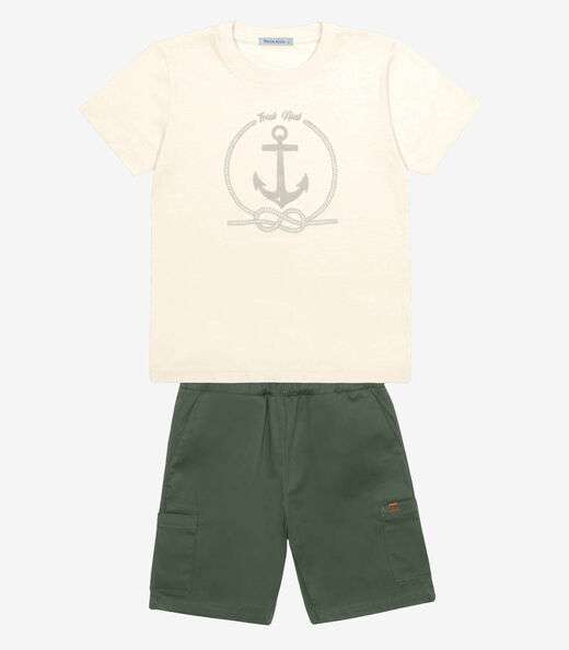 Image_Conjunto Infantil Camiseta Com Bermuda Trick Nick Bege