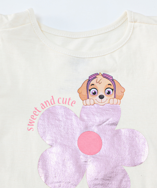 Conjunto Infantil Tule Patrulha Canina Tam 4 a 10 Rosa