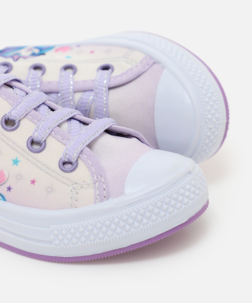 Tênis Infantil Casual Estampa Únicornio Lilás