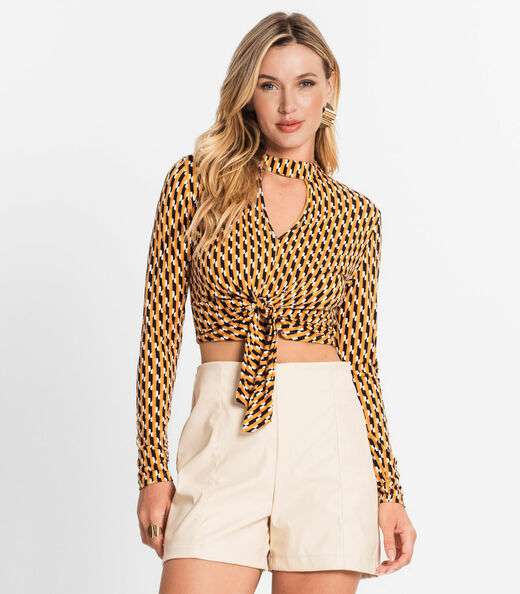 Image_Blusa Feminina Manga Longa Em Viscose Endless Amarelo