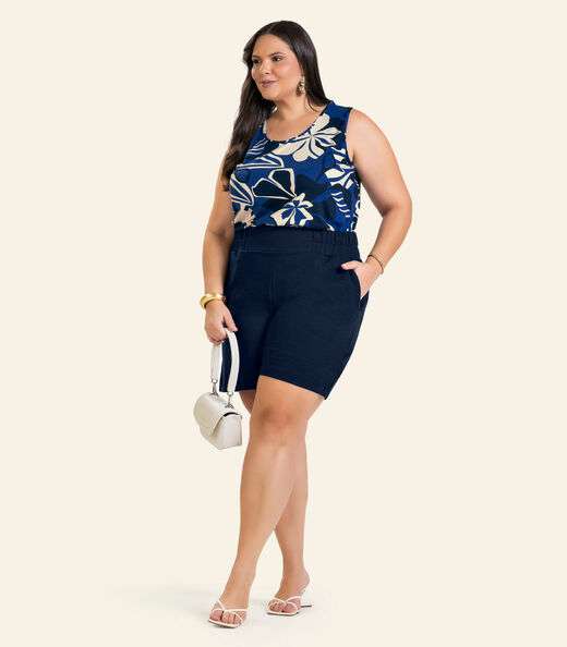 Image_Shorts Feminino Plus Size Secret Glam Azul
