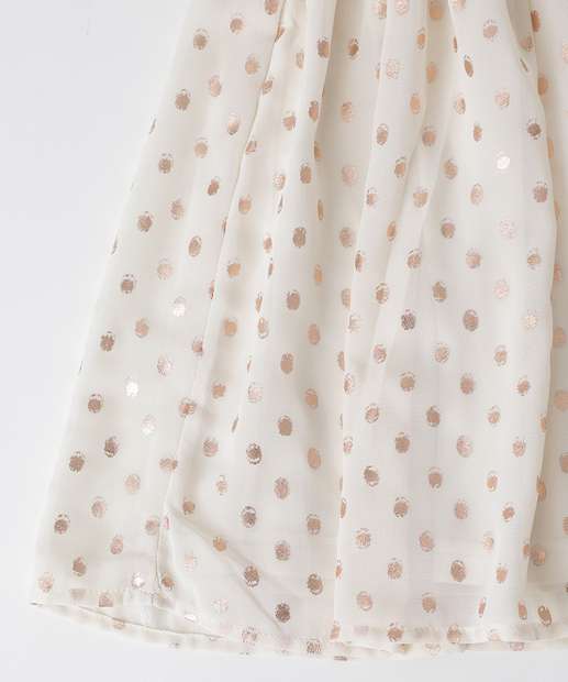 Vestido Infantil Estampa Poá Foil Marisa Tam 4 a 10