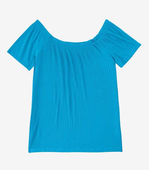 Blusa Feminina Canelada Infinita Cor Azul