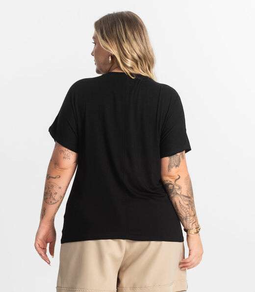 Blusa Feminina Manga Morcego Secret Glam Preto