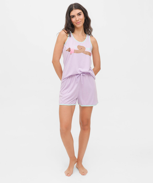 Image_Pijama Feminino Estampa Cachorro Sem Manga Marisa