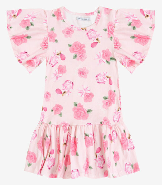 Vestido Infantil em Cotton Leve Trick Nick Rosa