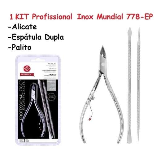 Alicate Mundial Profissional Afiado e Espatula Inox 778