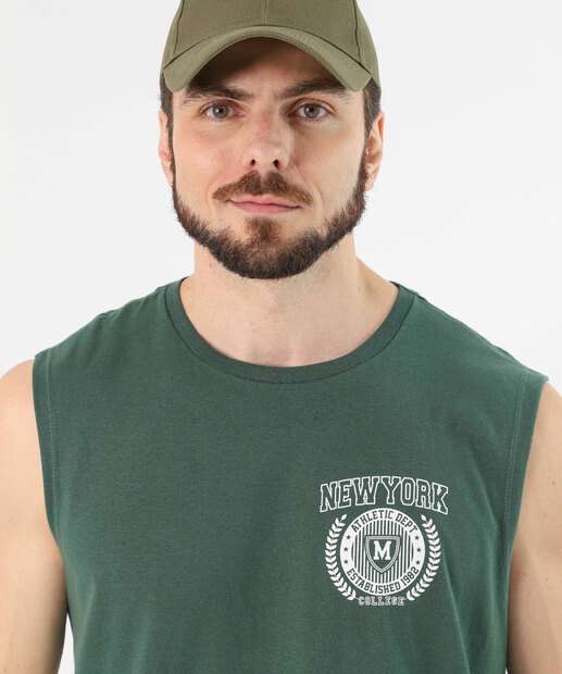 Regata Masculina Machão Estampada Marisa Off White