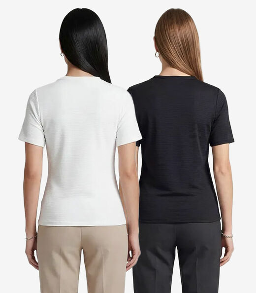Kit 2 Blusas Femininas Justa Com Manga Curta Infinita Cor Sortidas