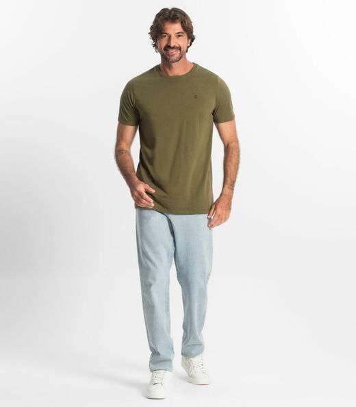 Camiseta Masculina Básica Meia Malha Diametro Verde