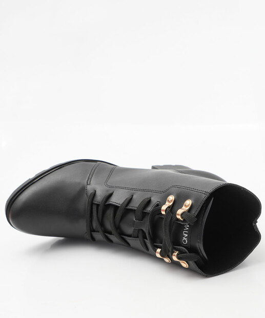 Bota Feminina Coturno Salto Grosso Via Uno 475041 Preto